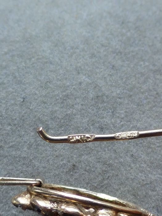 Piękne kolczyki w stylu vintage z rubinami SREBREM 875