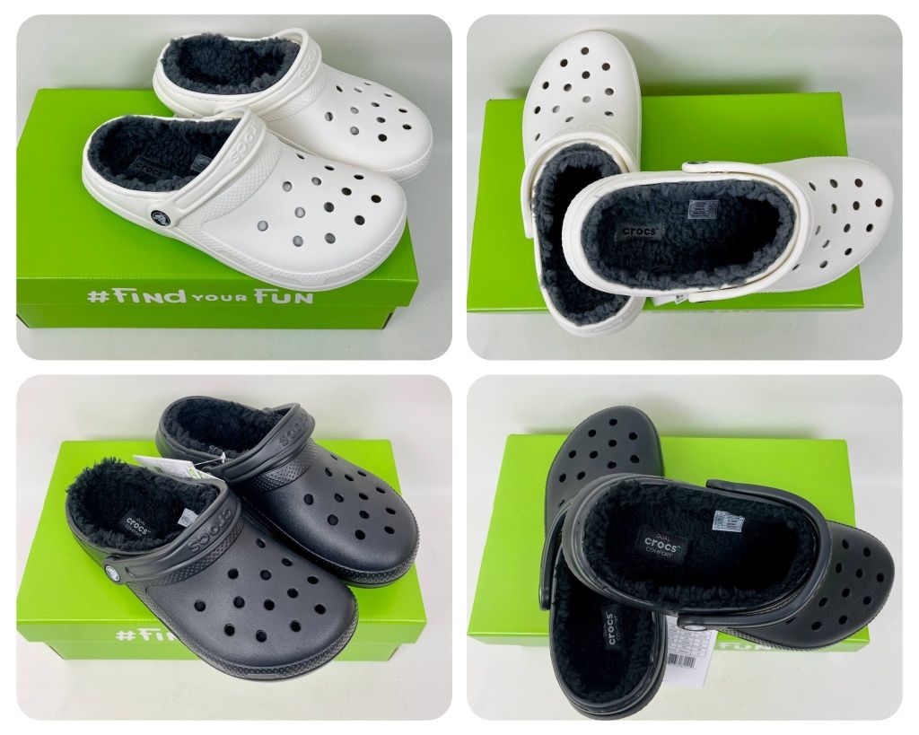 Мужские Женские кроксы сабо Crocs Classic Lined в двух цветах