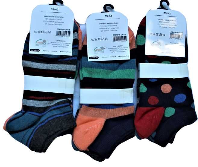 Skarpetki stopki unisex moraj bawełna r. 39-42 3pak