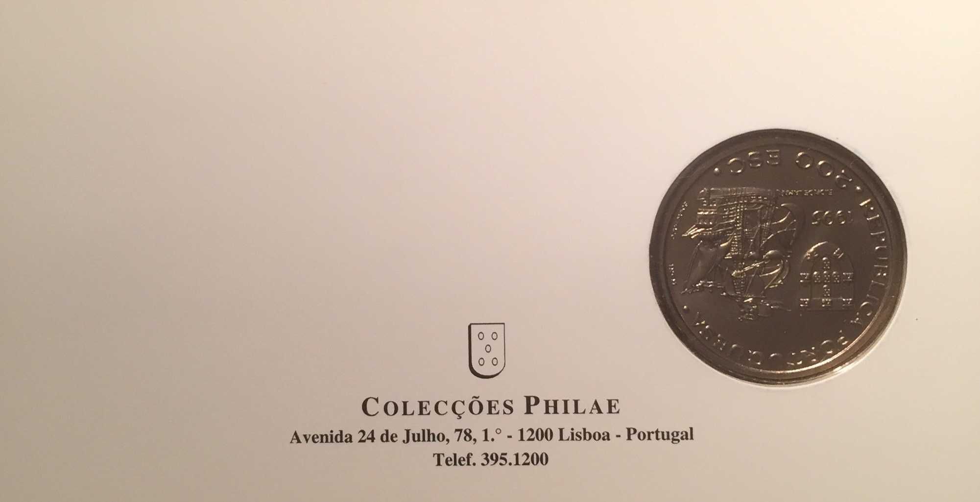 Livrete c/ moeda de 200$00 - Afonso de Albuquerque - Malaca - 1995