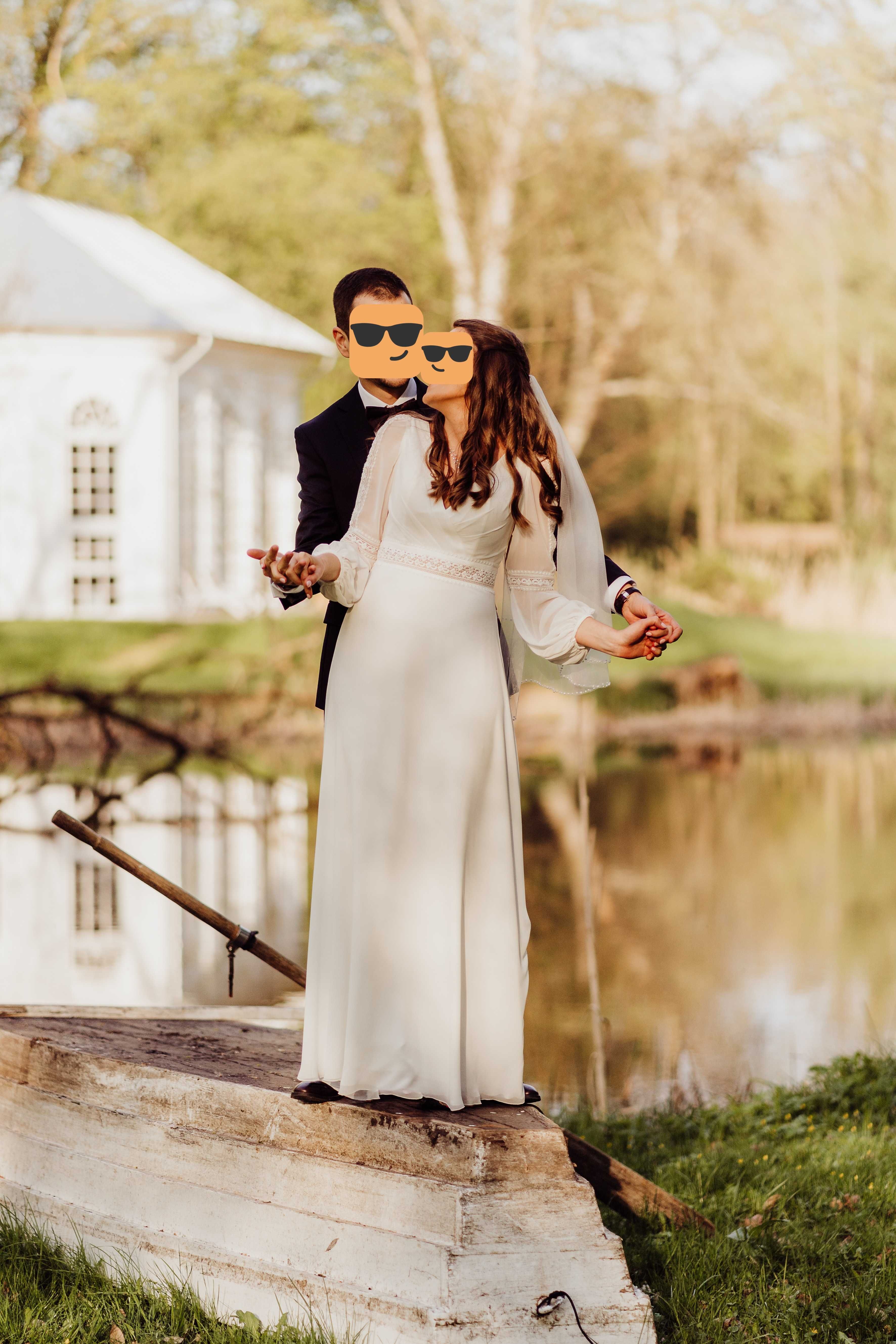Suknia ślubna boho Pronovias + welon gratis