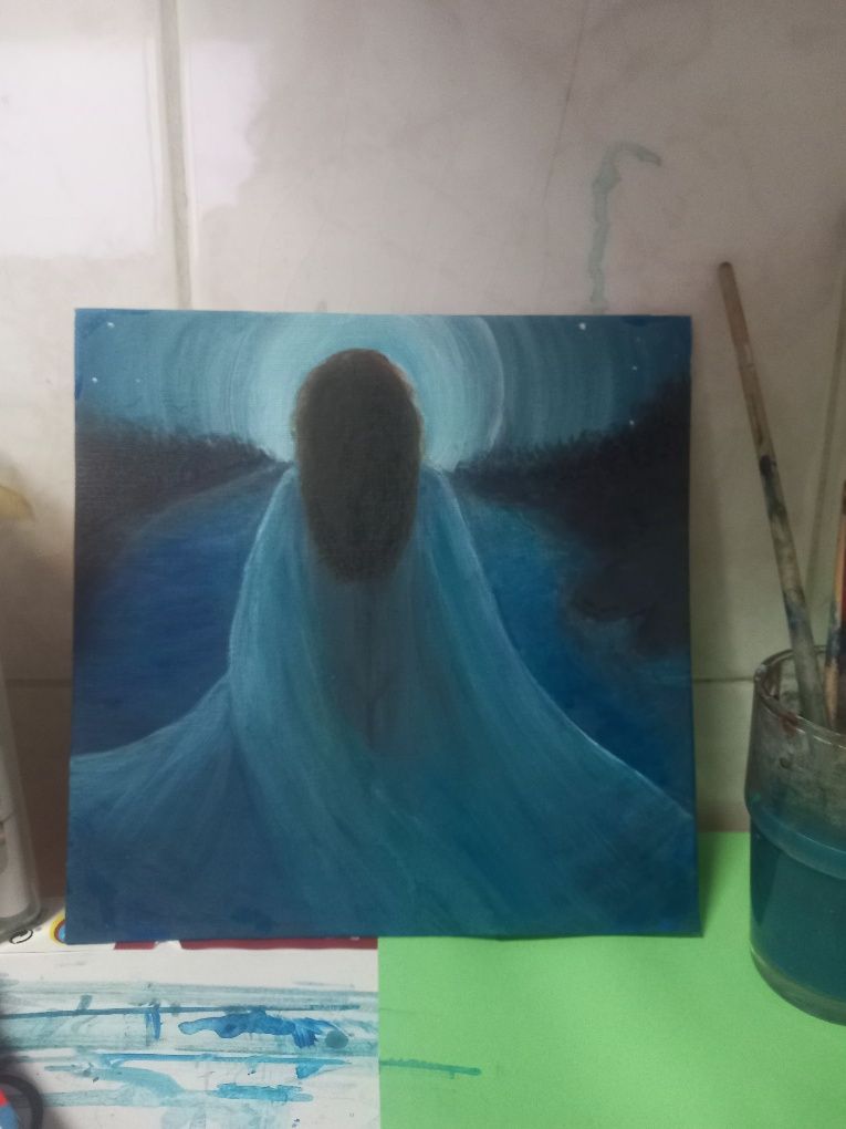 A luz - aguarela em tela 20x20