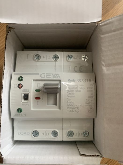 В наявності АВР GEYA G2R 4P  перемикач вводу резерву 63А