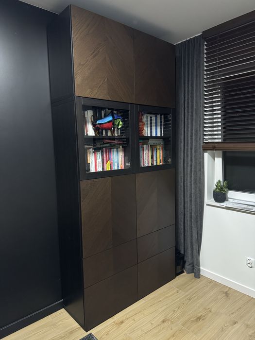 Szafka BESTA Ikea z frontami z forniru ciemny brąz