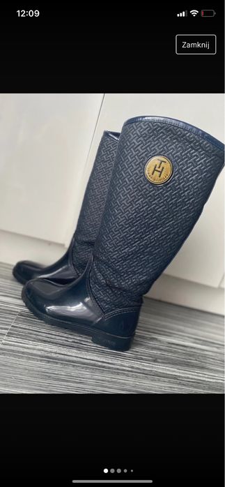 Kalosze kozaki granatowe Tommy Hilfiger