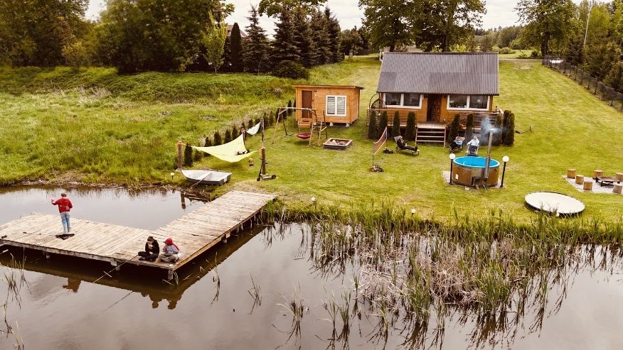 BAnia MAZURY-pomost, łódka, rybka, grill, ognisko, balia, sauna, itd.