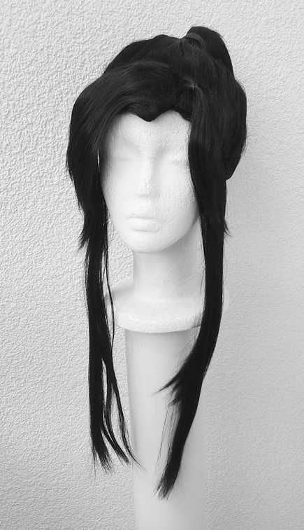 Czarna peruka z kitką długa cosplay wig Wei Wuxian z Mo Dao Zu Shi