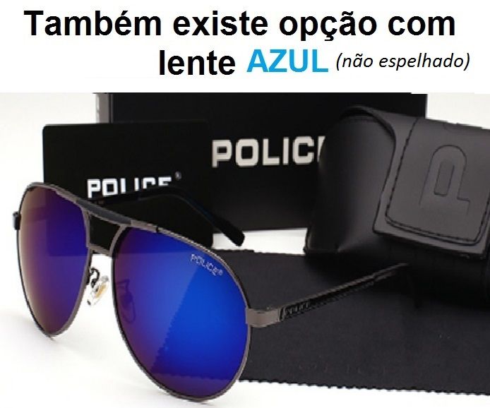 POLICE - Óculos de Sol Polarizados - Azul Espelhado - ARTIGO NOVO