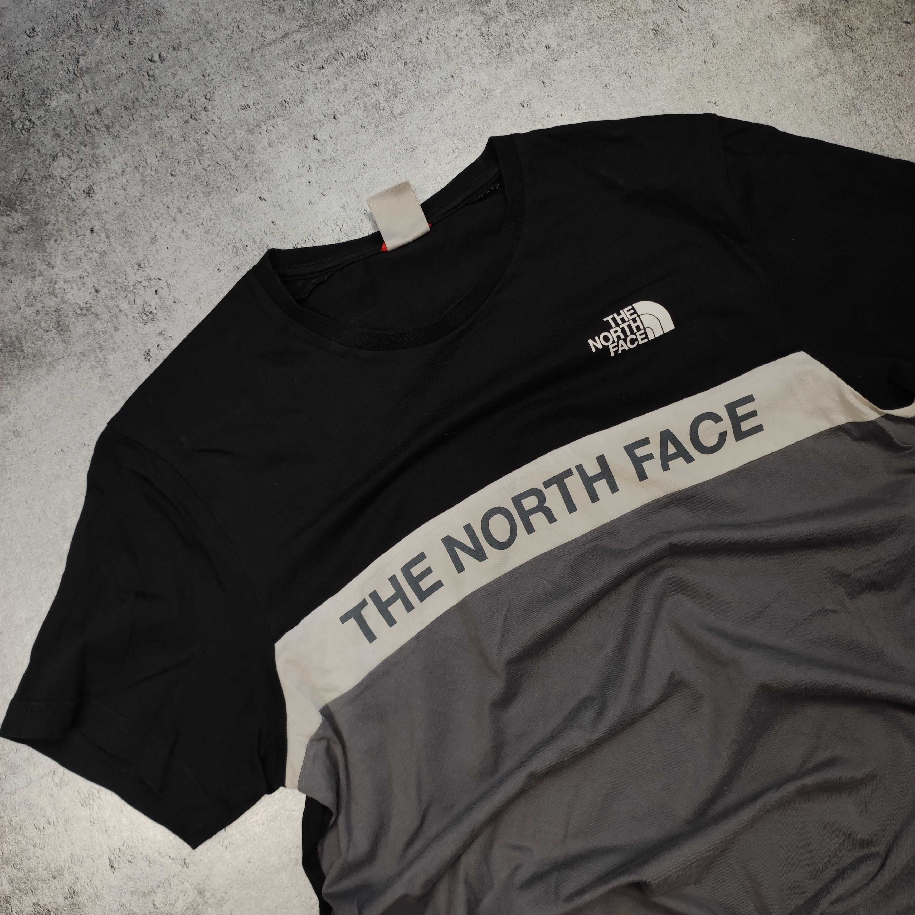 MĘSKA Koszulka TNF The North Face Duże Logo Trzy Kolorowa Bawełna Logo