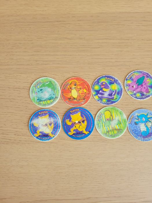 Tazos Pokémon – 1ª Edição Matutano (12 unidades) Com sinais de uso