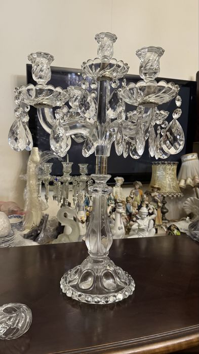 Подсвечник 60 см, хрустальные подвески, стиль Baccarat,