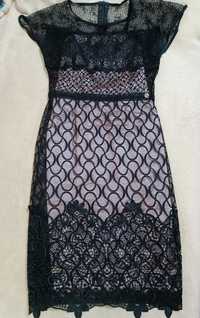 Платье чёрное кружевное нарядное женское М, 38 р Lasagrada