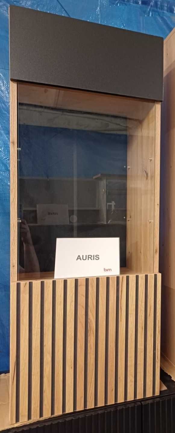 Witryna AURIS wisząca 1D dąb artisan / czarny mat