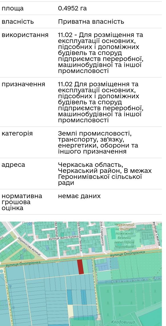 Продам ділянку 50 сот р-н Пожежної академії по вул Г Момота