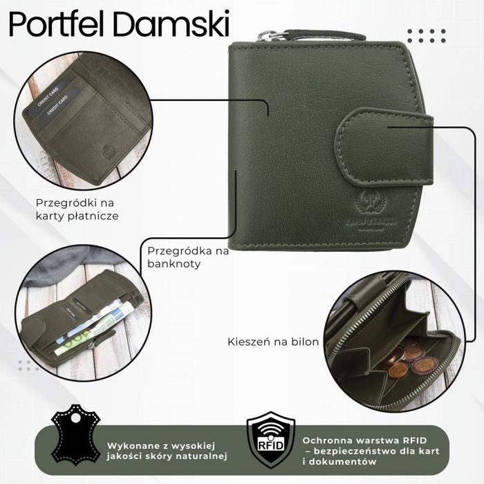 portfel damski skórzany mała portmonetka rfid paolo peruzii al-24-gb
