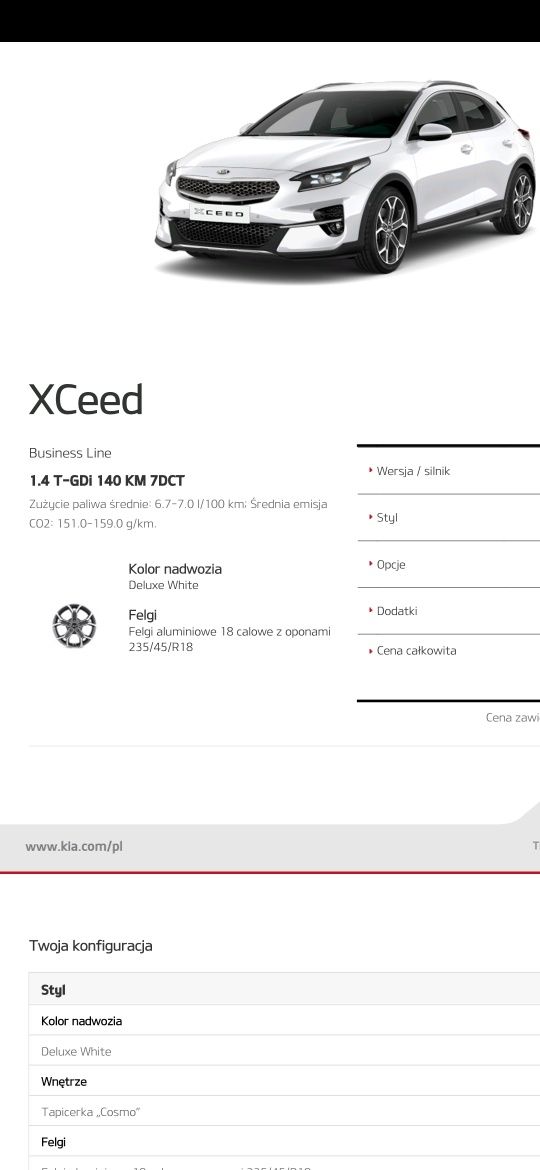 Sprzedam Kia Xceed 1.4 T-GDI 140KM 7DCT