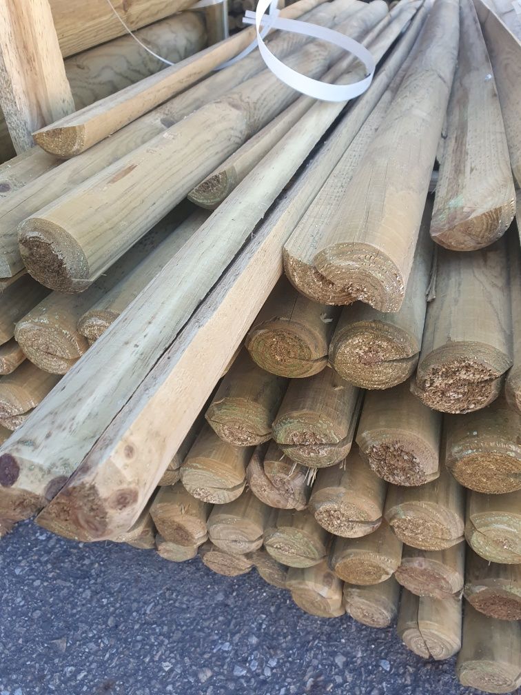 Półwałki sosnowe 5x150 cm impregnowane – do ogrodu, rabat, ogrodzenia
