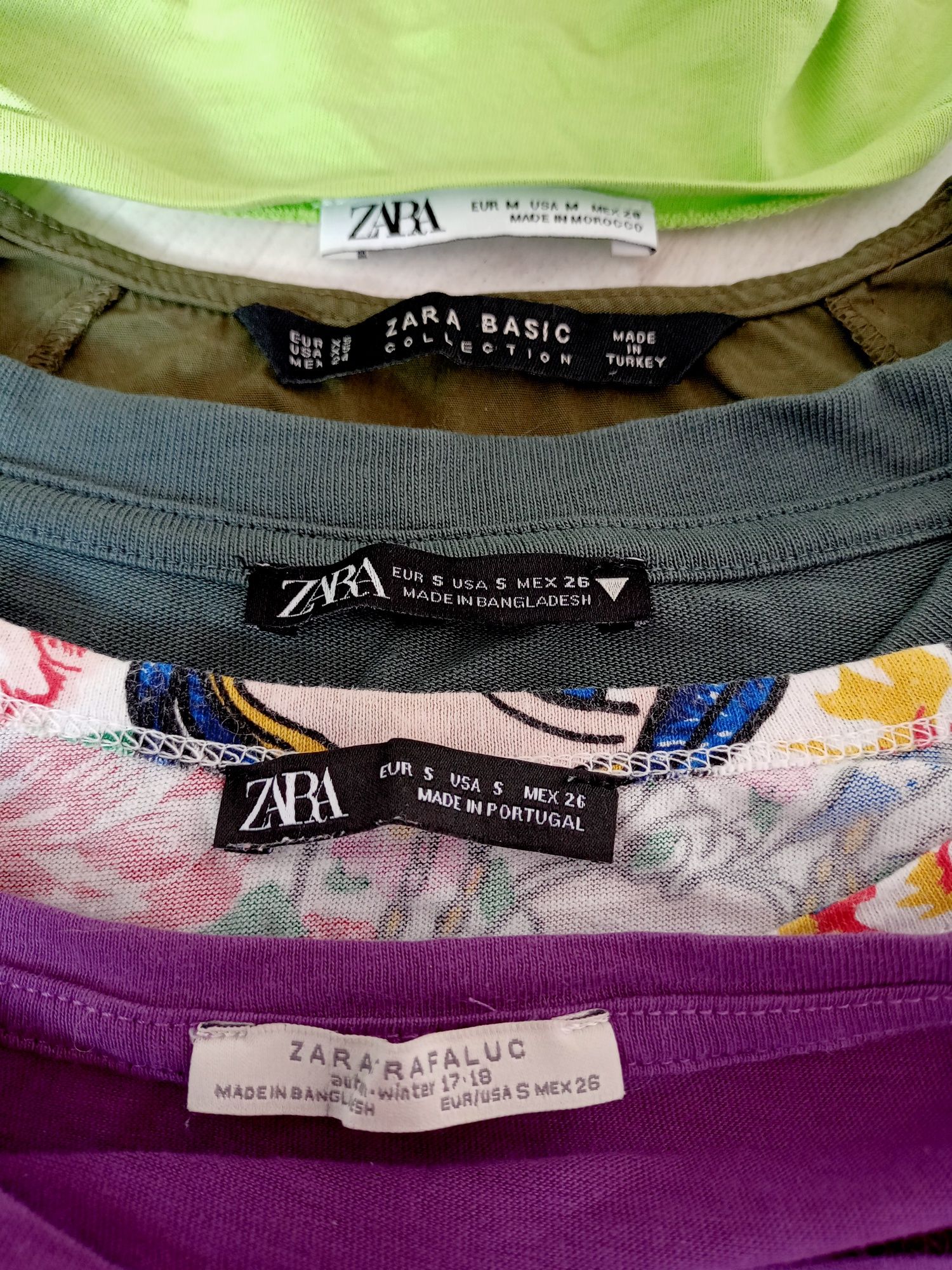 Koszulki S Zara Trafaluc damskie 100% bawełna t-shirt tanio paka boho