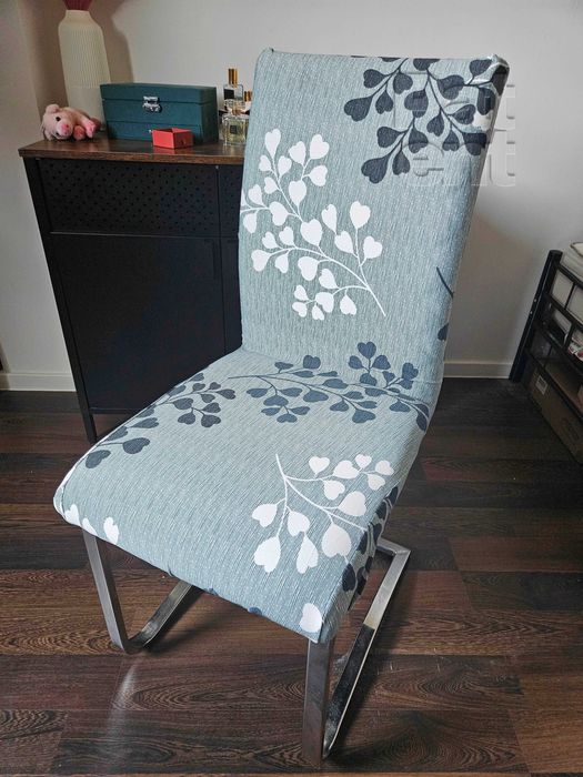 Pokrowce na krzesła elastyczne 4 sztuki wzorki komplet