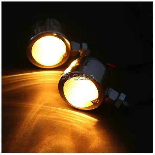 Kit 4 piscas bullet âmbar para mota – universais 12V