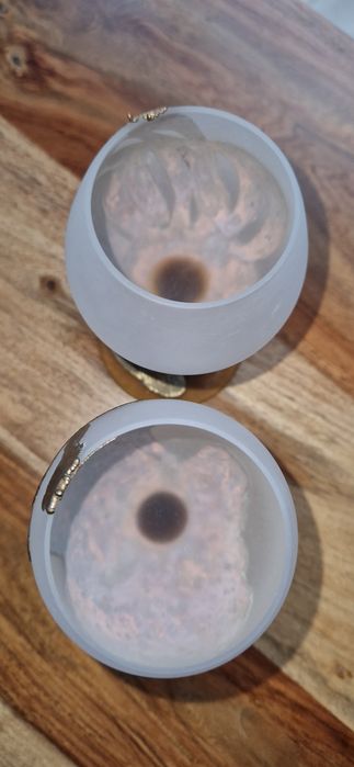 Kielichy,   recznie robione, wyjatkowe,  oblane mosiądzem, sygnowane