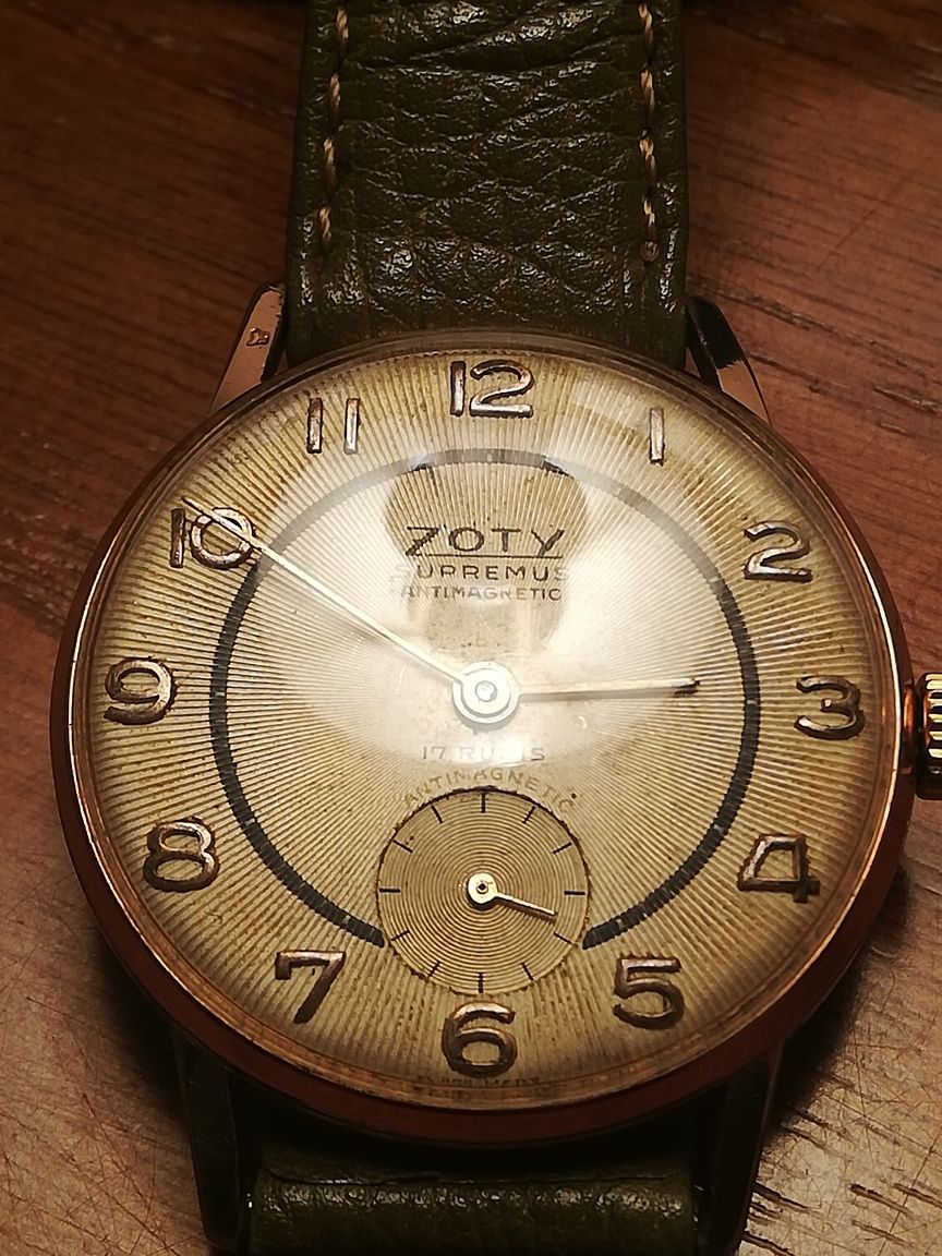 Relogio masculino vintage zoty supremus, 17 rubis, calibre AS 1130