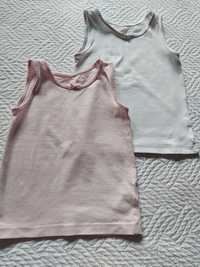 Top  koszulka Podkoszulki Basic hm różowa biała 2 szt 110-116