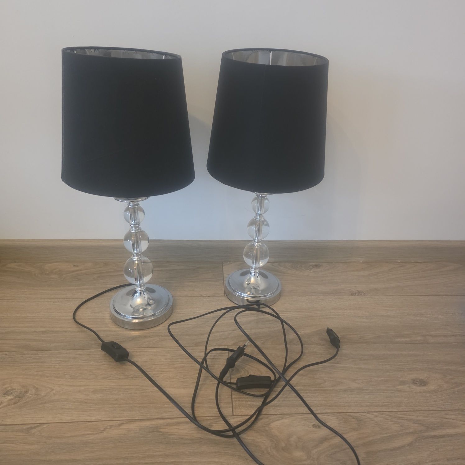 Lampy do sypialni czarne klosze 2 sztuki