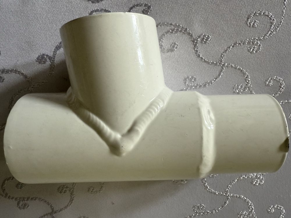 Aluminiowy Trójnik Złączka Przedłużka Rura DN50 Biały