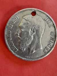 Moeda de prata 5 francos belgas