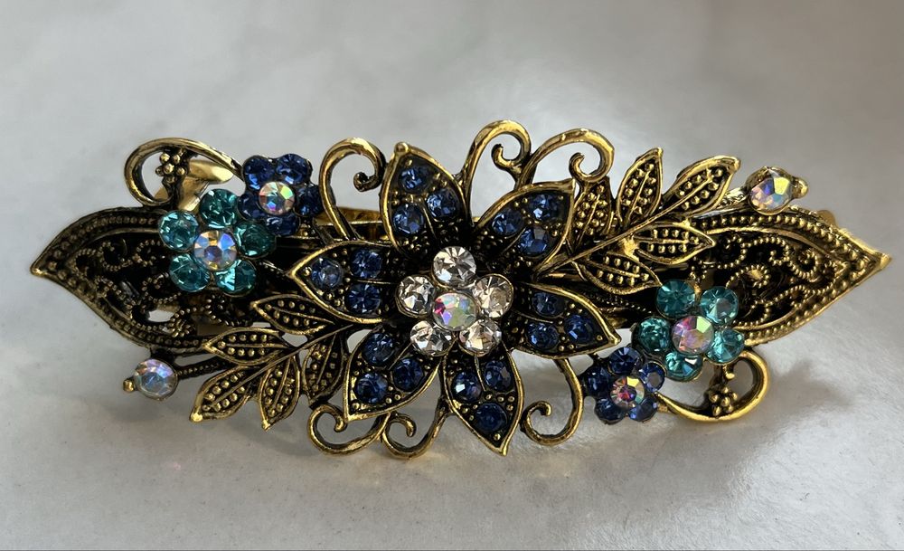 spinka w stylu vintage niebieska