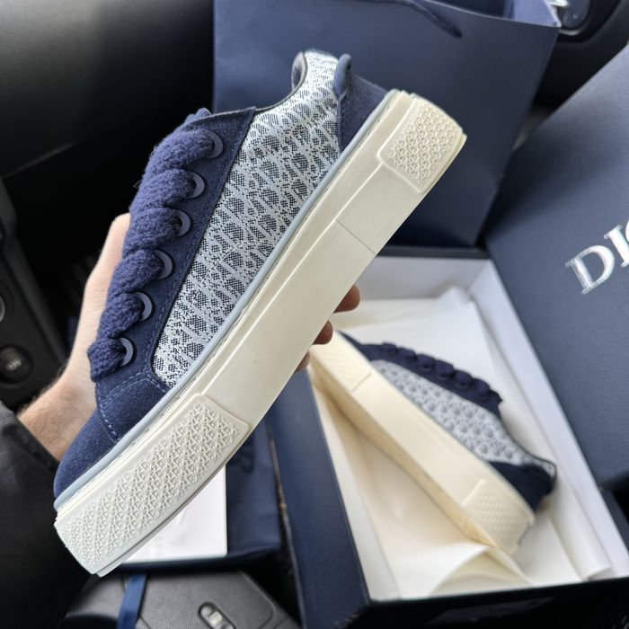 Жіночі преміальні кросівки кеди D b33 blue premium сині натур замша