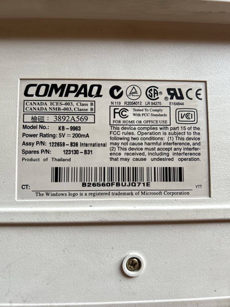 Klawiatura do komputera COMPAQ