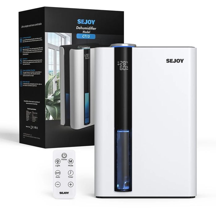 Osuszacz powietrza SEJOY 2,5 l do domu wyświetlacz LED pilot 60W