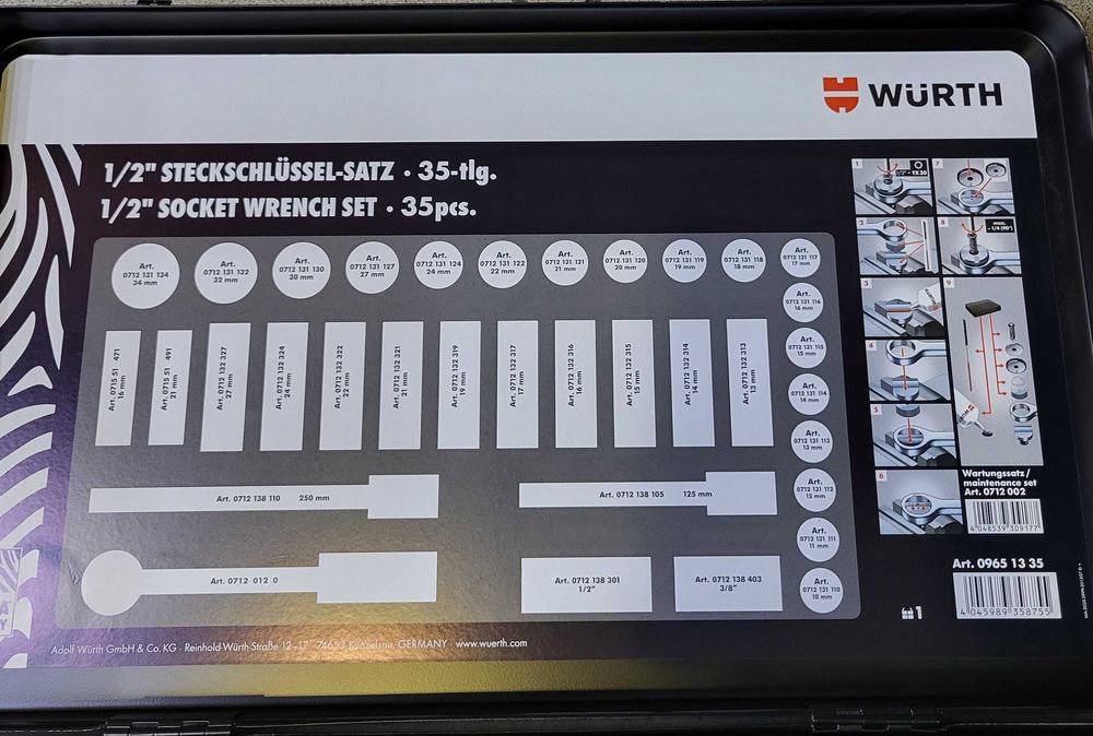 Zestaw Kluczy 1/2" WURTH 0965.1335