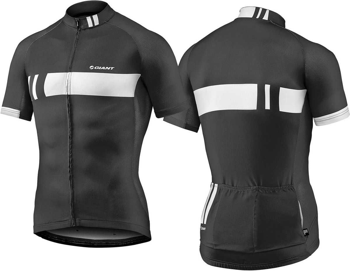 Koszulka rowerowa SS Giant Podium czarno-biała S