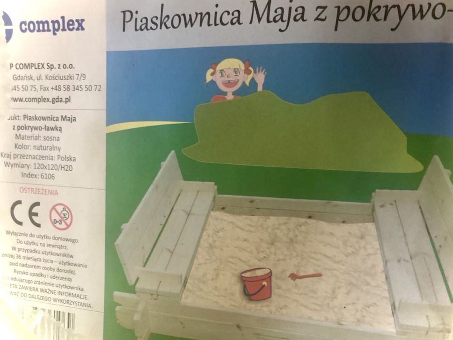 Piaskownica drewniana z pokrywą