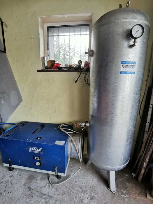 Kompresor śrubowy HAZE po remoncie 7,5 kW, nowy zbiornik 500L ocynk