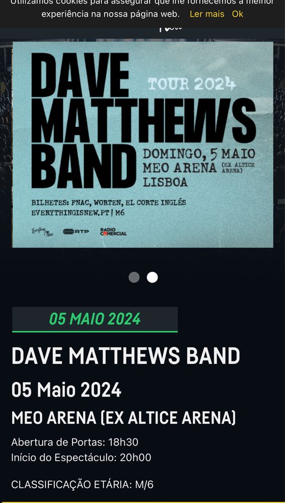 Bilhetes Dave Mathews Band | 5 de maio