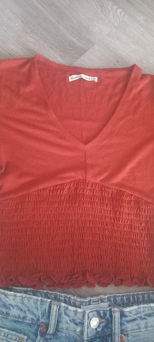 Brązowa bluzka koszulka crop top damska xs