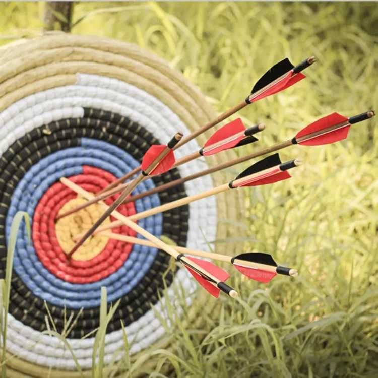 QBest strzała drewniana 82 cm lotka indyk 5" 10 sztuk