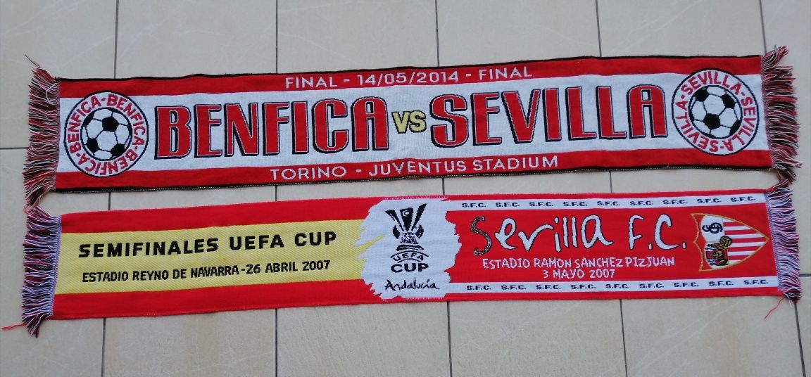 Szaliki tkane Sevilla, Benfica UEFA cup szal szale