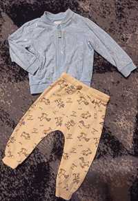 Zestaw dla chłopca bluza rozpinana i spodnie dresy r 86