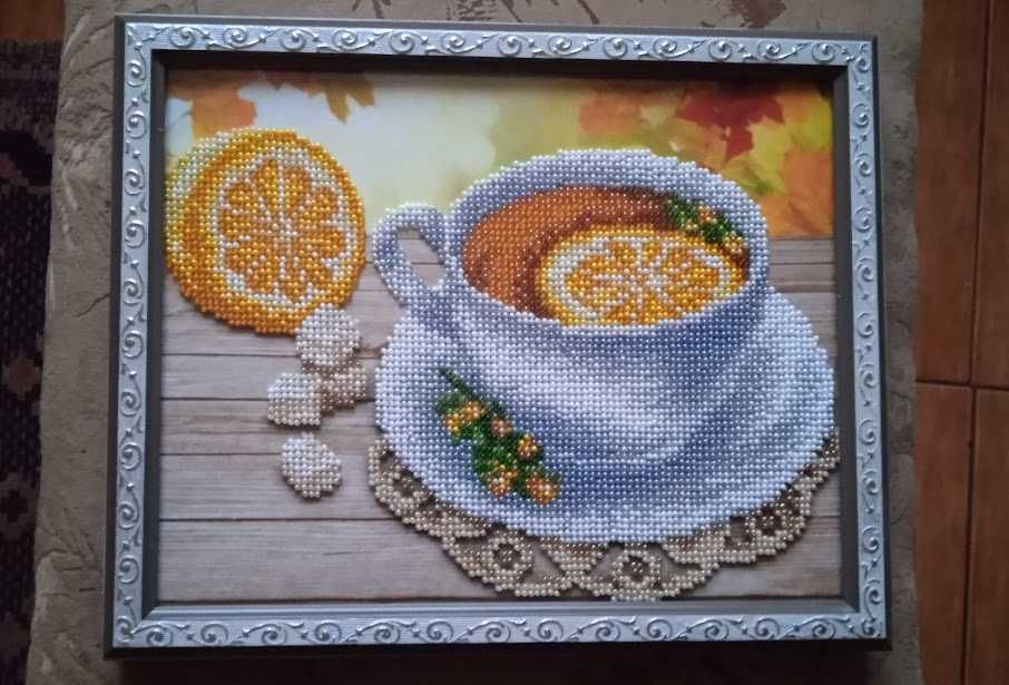 Оригінальний натюрморт на кухню "чай з лимоном"