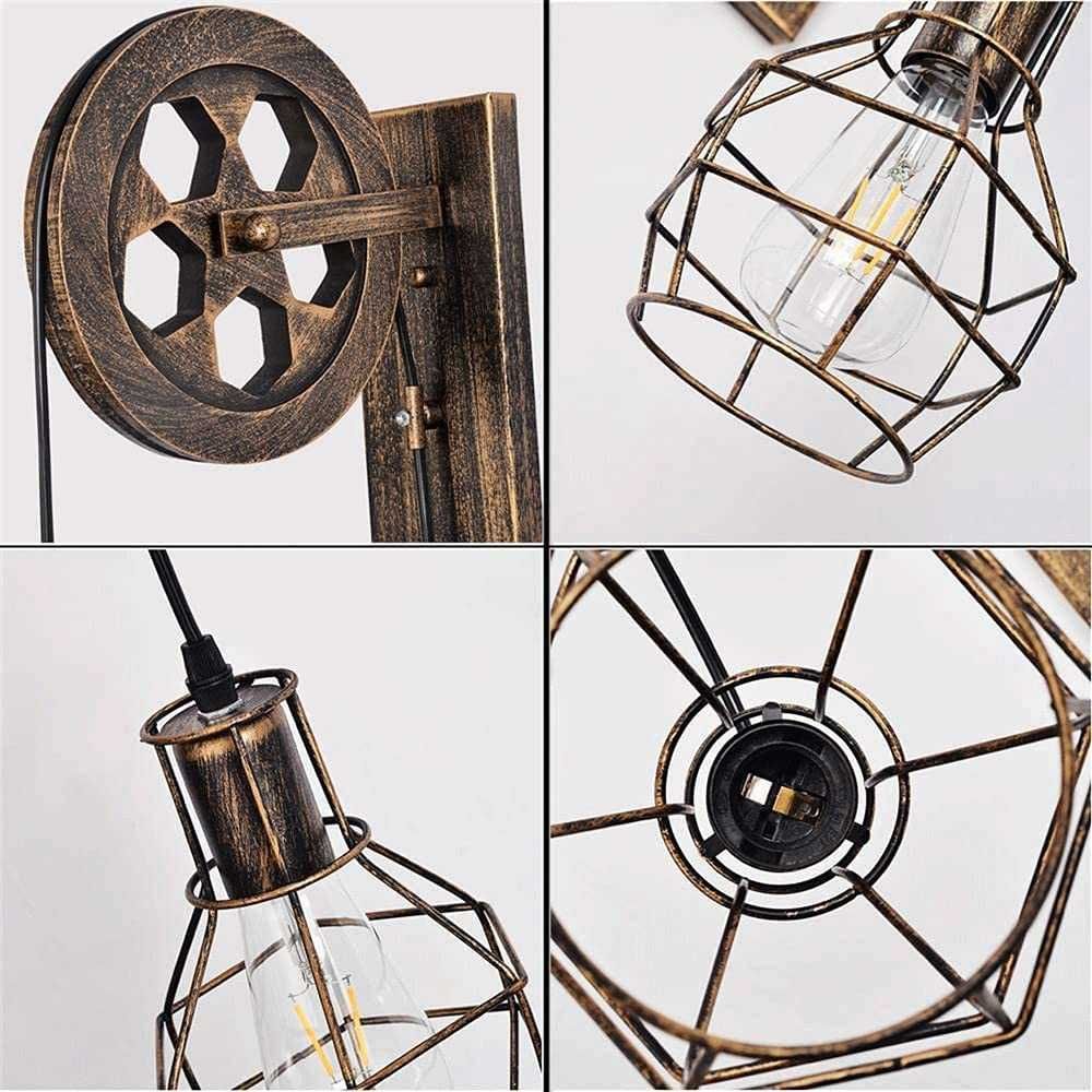 Старовинний латунний світильник 
Креативне металеве колесо