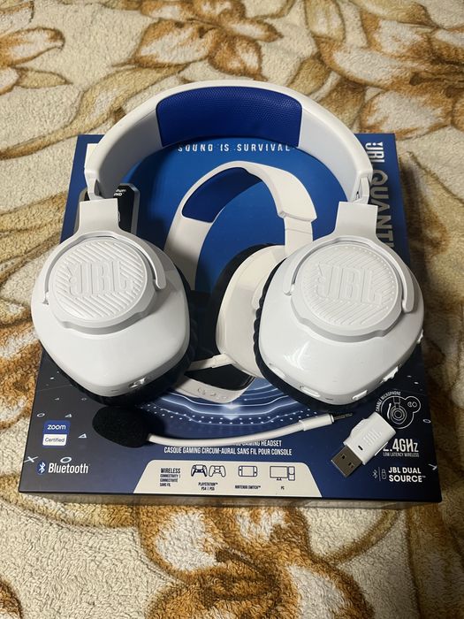 Беспроводные игровые наушники Bluetooth JBL Quantum 360P White