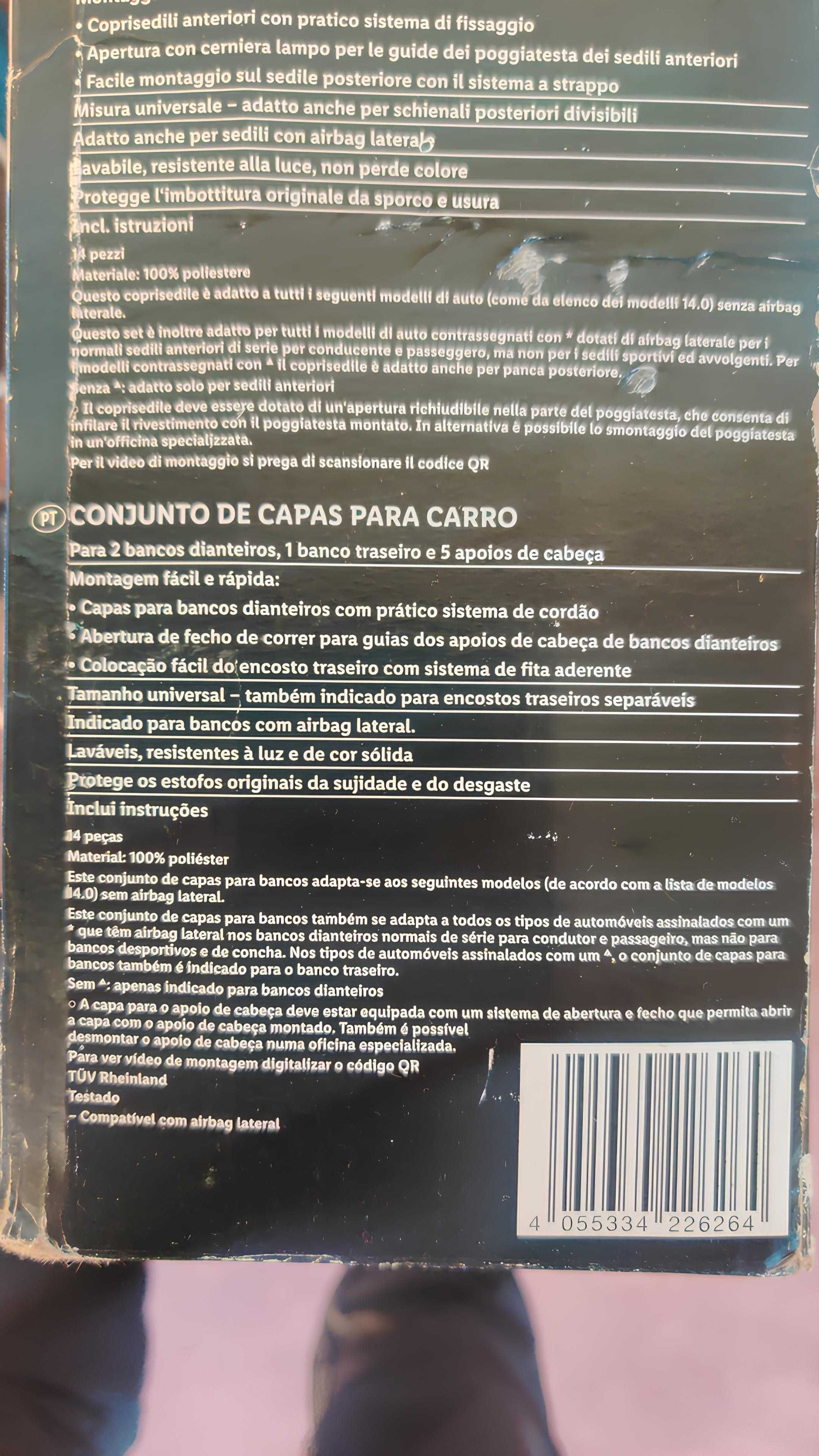 Capas de Proteção para Assentos / Estofos / Carros