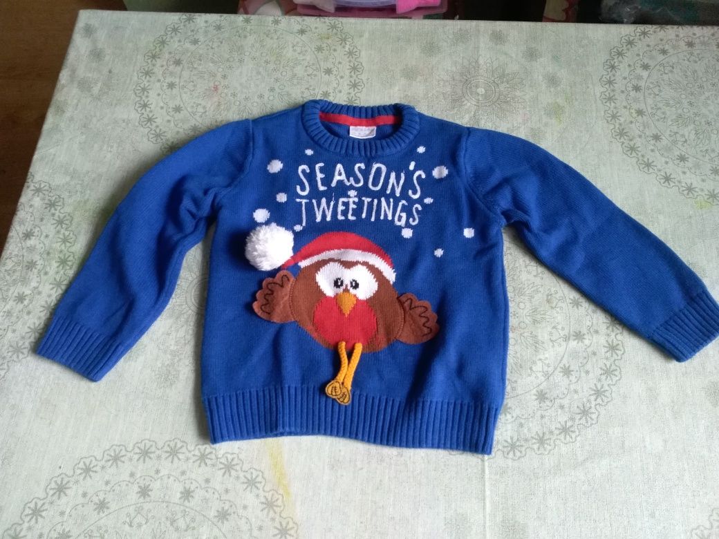 Sweterek świąteczny sweter świąteczny F&F 2 - 3lata, 92 - 98