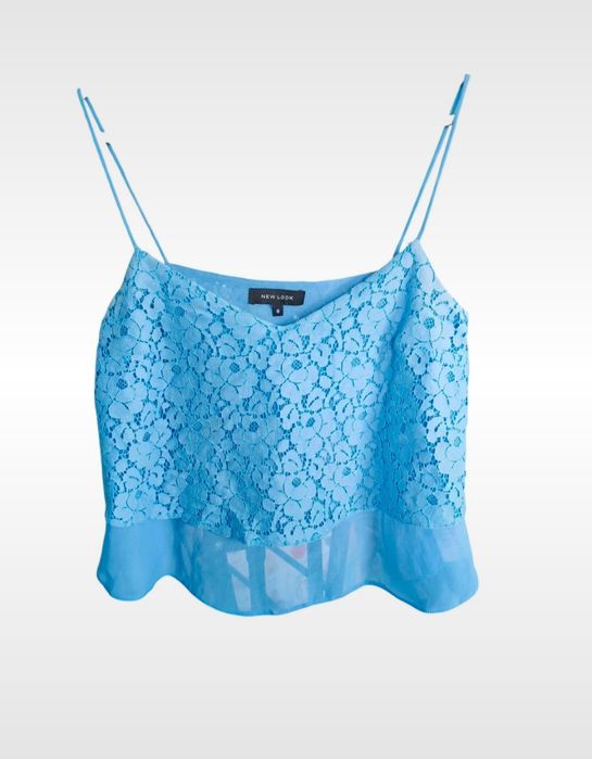 Damski crop top z koronką