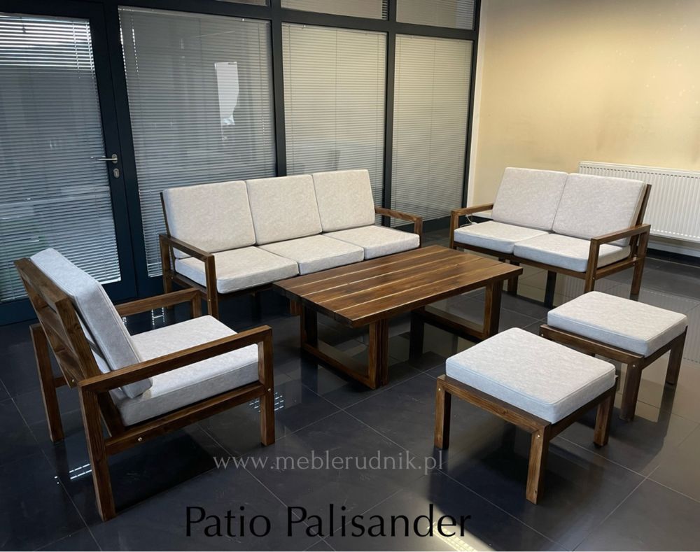 Meble tarasowe zestaw komplet ogrodowe drewniane patio